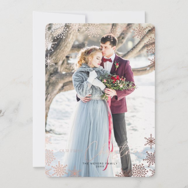 Our First Christmas Married Photo Holiday Card (Front)