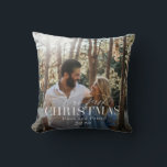 our first christmas modern script red plaid photo cushion<br><div class="desc">photo pillow featuring 'our first christmas' in stylish script text across your chosen photography and names. this would make a great christmas gift or chic addition to your holiday decor. Colours can be changed to suit your decor. Part of a collection.</div>