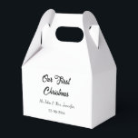 Our first Christmas Mr and Mrs couple name date Favour Box<br><div class="desc">design</div>