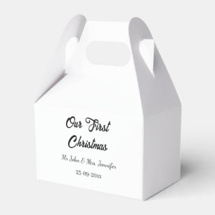 Our first Christmas Mr and Mrs couple name date Favour Box