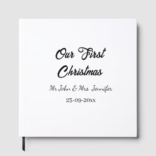 Our first Christmas Mr and Mrs couple name date Guest Book