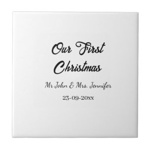 Our first Christmas Mr and Mrs couple name date Tile