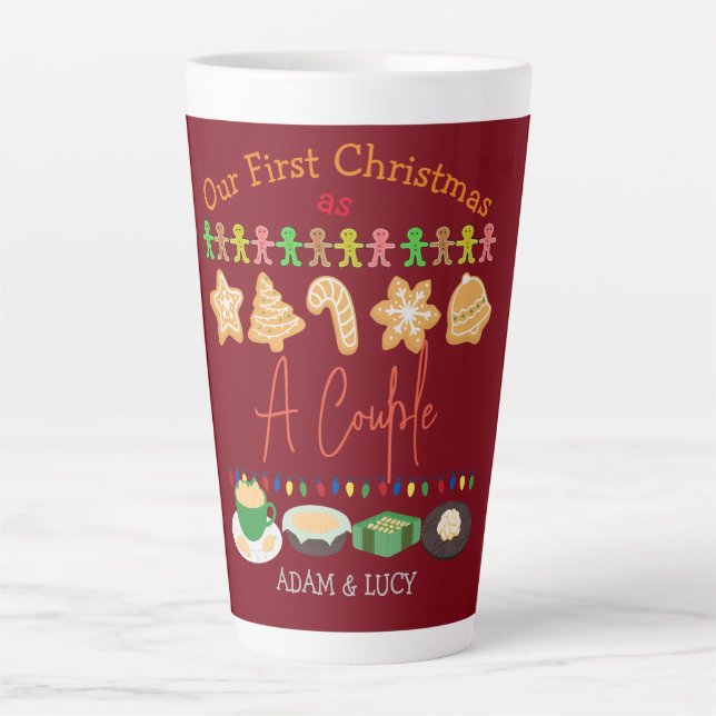 Our first Christmas Mr. and Mrs. /Couple newlywed  Latte Mug (Front)