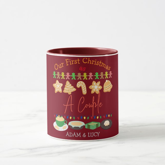 Our first Christmas Mr. and Mrs. /Couple newlywed  Mug (Center)