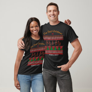 Our first Christmas Mr. and Mrs. /Couple newlywed T-Shirt
