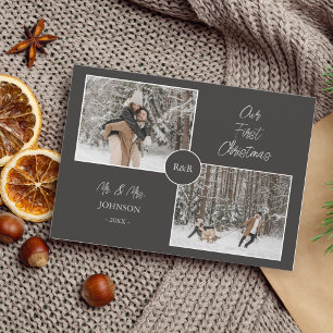 Our First Christmas Mr. and Mrs. Fun Holiday Photo