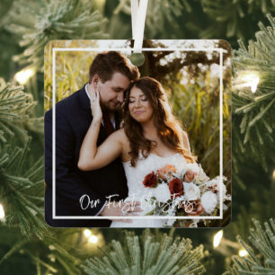 Our First Christmas Mr. and Mrs. Metal Ornament