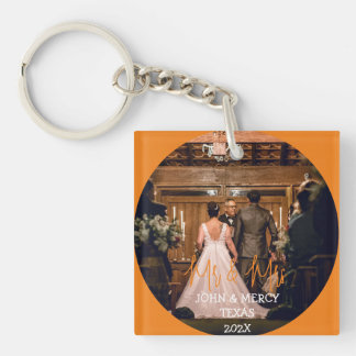 Our first Christmas Mr. and Mrs. newlywed elegant  Key Ring