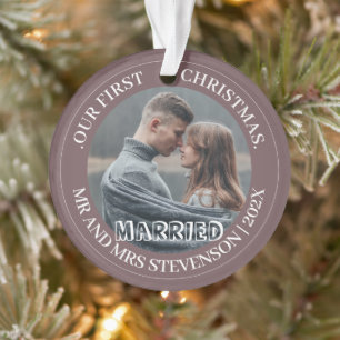 Our first Christmas Mr. and Mrs. newlywed elegant Ornament