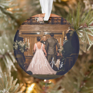 Our first Christmas Mr. and Mrs. newlywed elegant  Ornament