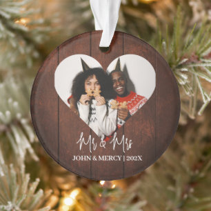 Our first Christmas Mr. and Mrs. newlywed elegant Ornament