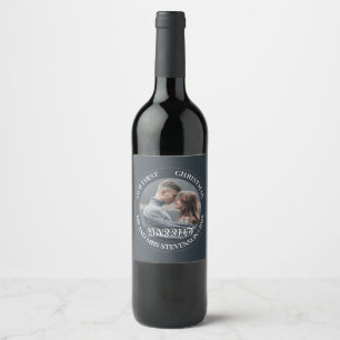 Our first Christmas Mr. and Mrs. newlywed elegant Wine Label