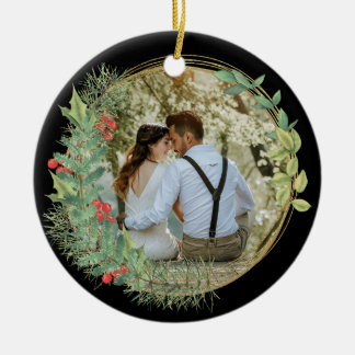 Our First Christmas Mr and Mrs Photo Ceramic Tree Decoration