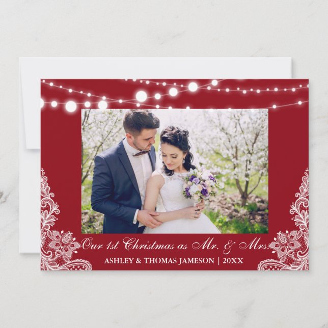 Our First Christmas Mr. & Mrs. Photo Card R (Front)