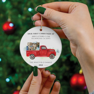 Our First Christmas New Home Address Holidays Ceramic Tree Decoration