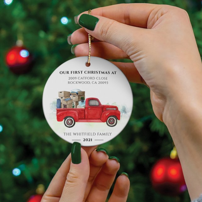 Our First Christmas New Home Address Holidays Ceramic Tree Decoration (Creator Uploaded)