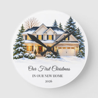 Our First Christmas New Home Clock | Personalised