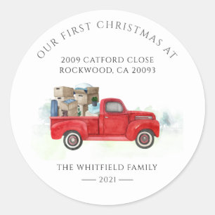 Our First Christmas New Home for the Holidays Classic Round Sticker