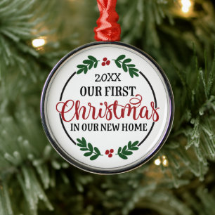 Our First Christmas New Home Metal Tree Decoration
