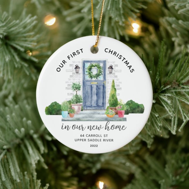 Our First Christmas New House  Ceramic Ornament (Tree)