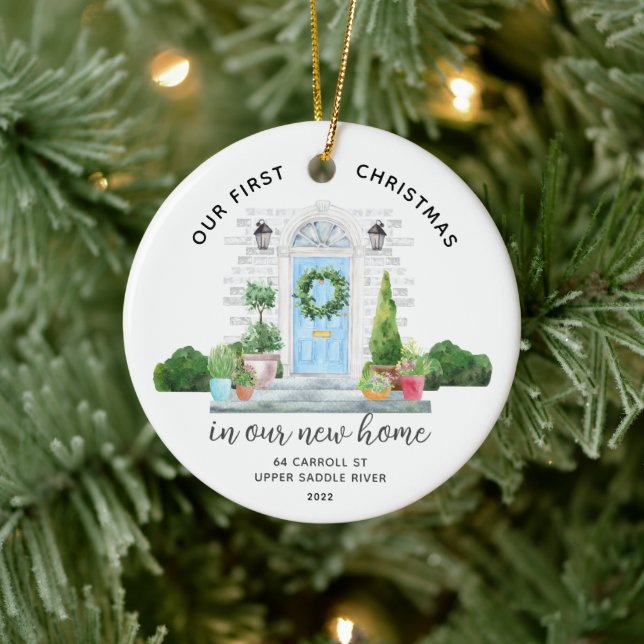 Our First Christmas New House  Ceramic Ornament (Tree)