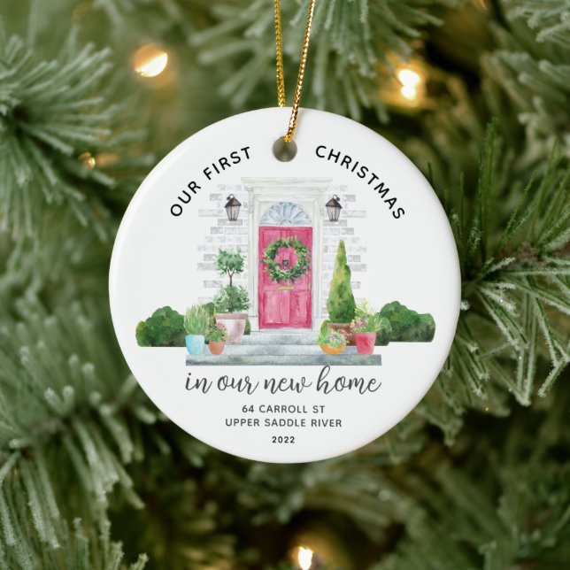 Our First Christmas New House  Ceramic Ornament (Tree)