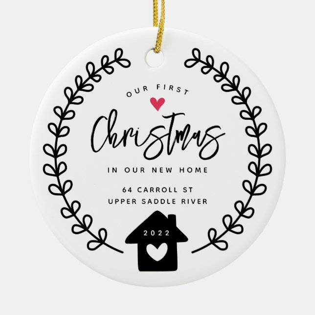 Our First Christmas New House Ceramic Tree Decoration (Front)