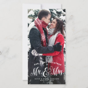 Our first Christmas newlywed holiday photo card