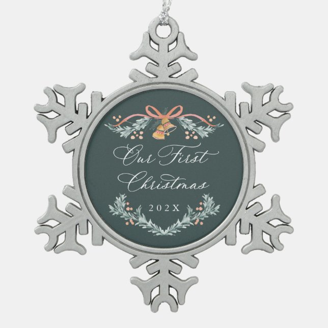 Our First Christmas Newlywed Keepsake Ornament (Front)