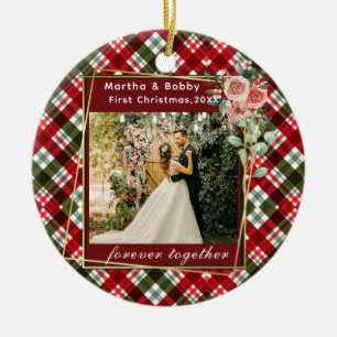 Our First Christmas Newlywed Photo Ceramic Tree Decoration