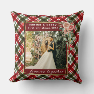 Our First Christmas Newlywed Photo Cushion