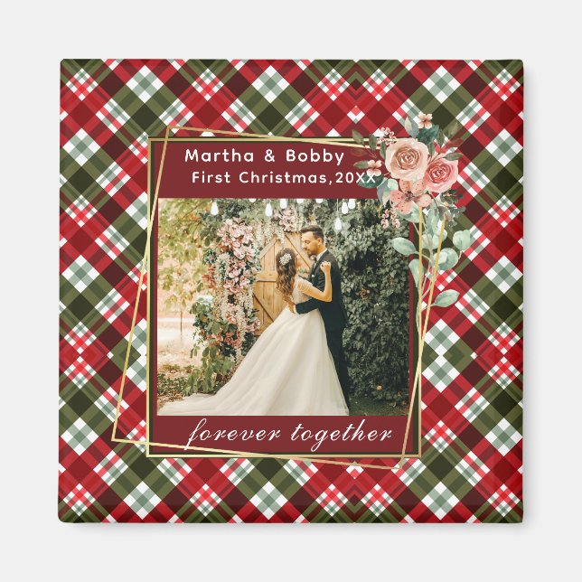Our First Christmas Newlywed Photo Magnet (Front)