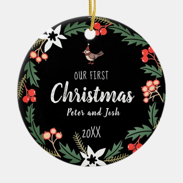 Our First Christmas non-gender Ceramic Tree Decoration (Front)