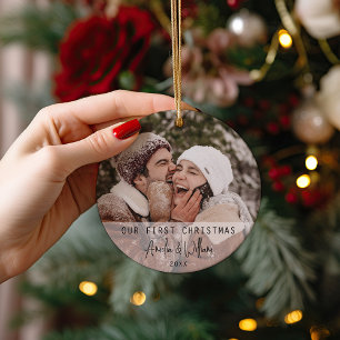 Our First Christmas Personalised Couple Photo Ornament