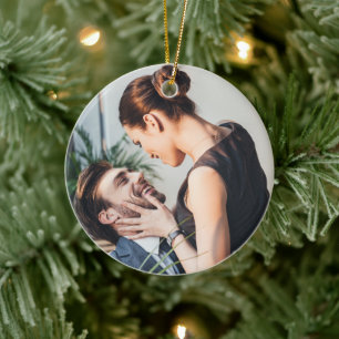 Our First Christmas   Personalised photo Ceramic Tree Decoration