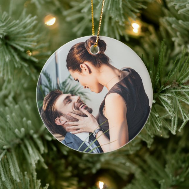 Our First Christmas | Personalised photo Ceramic Tree Decoration (Tree)