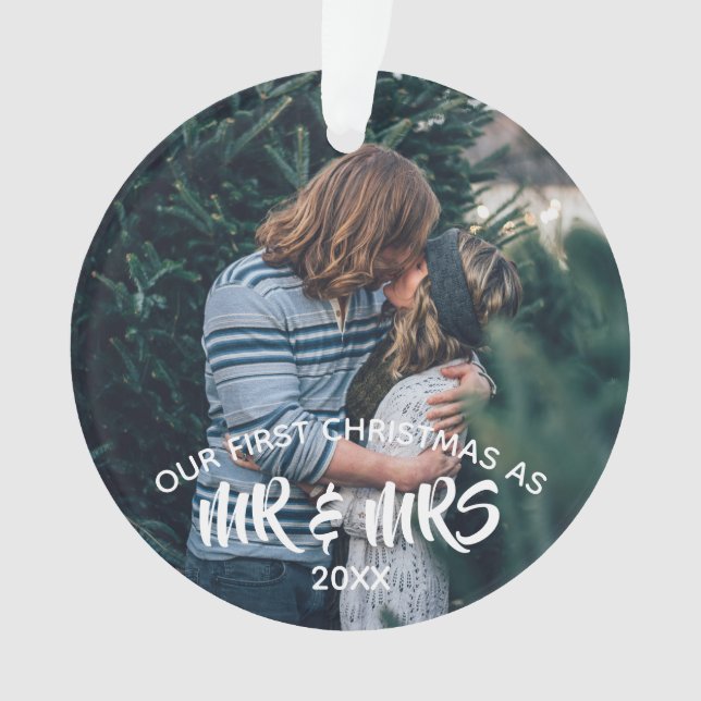 Our First Christmas Personalised Photo Ornament (Front)