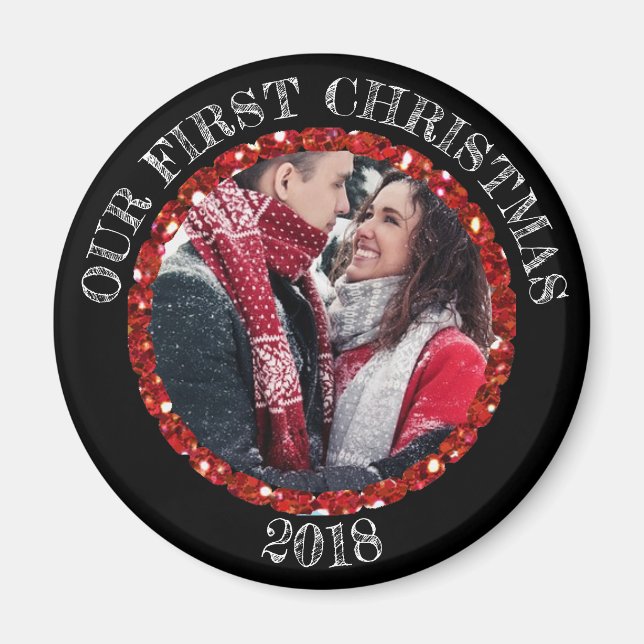Our First Christmas Personalised Reminder Magnet (Front)