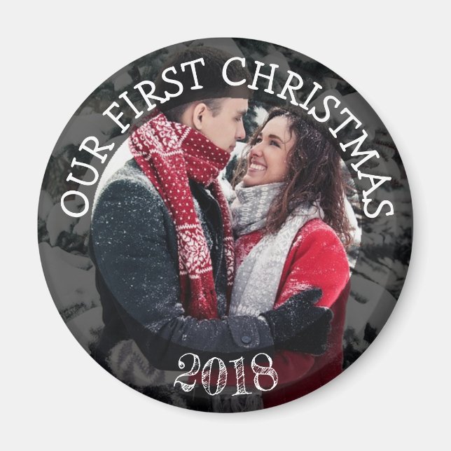 Our First Christmas Personalised Reminder Magnet (Front)
