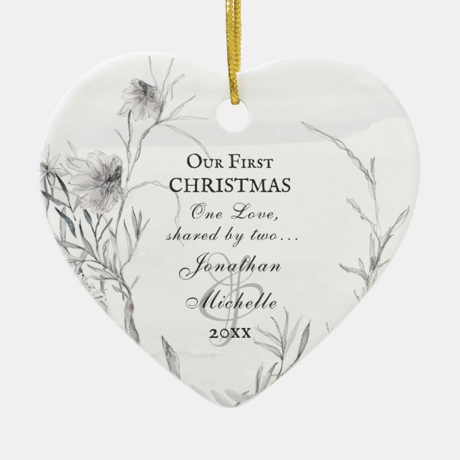 Our First Christmas, Personalized Christian Ceramic Tree Decoration (Front)