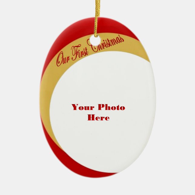 Our First Christmas Photo Frame Ceramic Tree Decoration (Front)