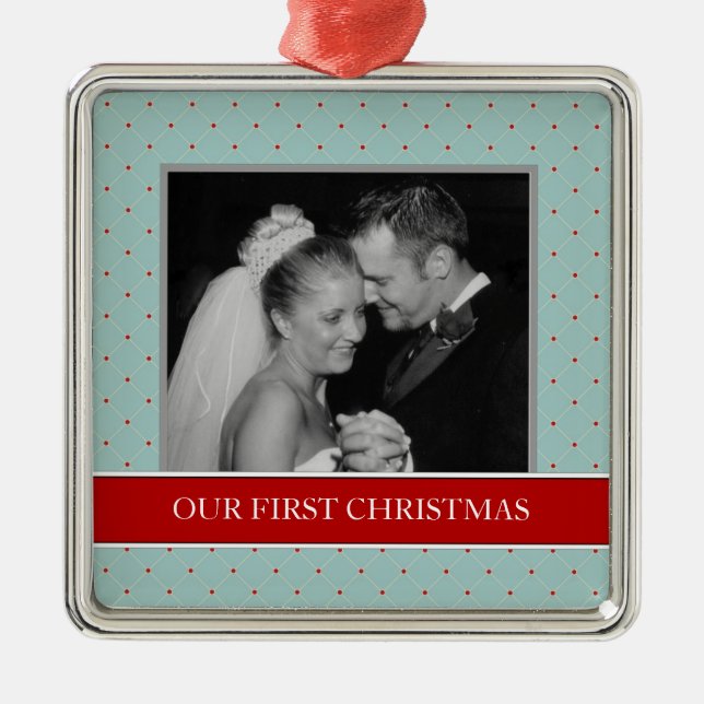 Our First Christmas Photo Holiday Ornaments (Front)