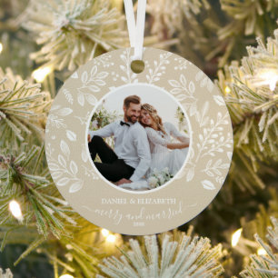 Our First Christmas Photo Ivory  Metal Tree Decoration