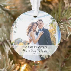 Our First Christmas Photo Newlywed Ornament