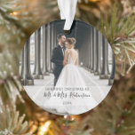 Our First Christmas Photo Newlywed Ornament<br><div class="desc">Decorate your tree with your wedding photo for your first Christmas as newlyweds.</div>
