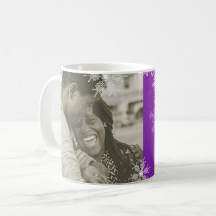 Our First Christmas Purple Snowflakes Minimalist Coffee Mug