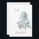 Our First Christmas Retired Woodland Deer Holiday Card<br><div class="desc">Woodland watercolor trees & deer Christmas Holiday Card.  Happy Holidays.  Our First Christmas Retired!!.</div>