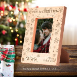 Our First Christmas Santa & Deer Couple's Name 4x6<br><div class="desc">Our First Christmas Santa & Deer Couple's Name 4x6 Etched Frame. Personalise the text with information.</div>