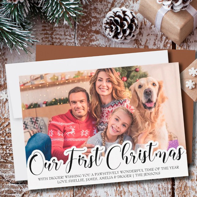 Our First Christmas Single Photo Hand Lettered (Creator Uploaded)
