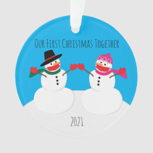 Our First Christmas Snowmen 2021 Face Masks Ornament